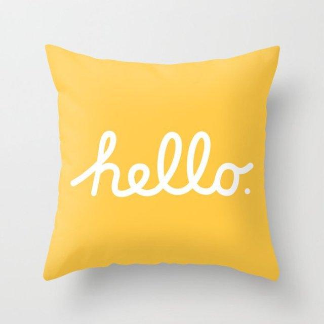 Summer Fashion Fresh Yellow Cute Pillows Case Geometry Yellow Pillow Case Cushion Cover Polyester Pillowcase Floral Cushion Case Modern Decorative Pillows For Bed Sofa Couch 45x45CM Stevvex