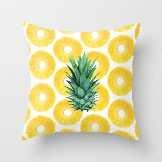 Summer Fashion Fresh Yellow Cute Pillows Case Geometry Yellow Pillow Case Cushion Cover Polyester Pillowcase Floral Cushion Case Modern Decorative Pillows For Bed Sofa Couch 45x45CM Stevvex