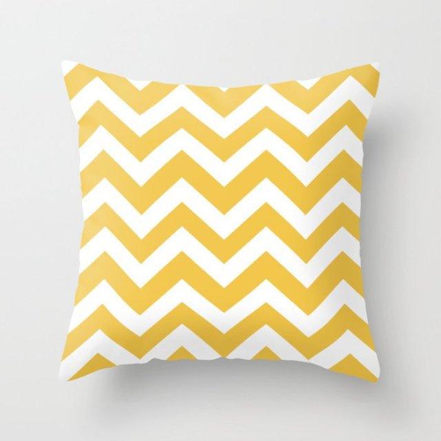 Summer Fashion Fresh Yellow Cute Pillows Case Geometry Yellow Pillow Case Cushion Cover Polyester Pillowcase Floral Cushion Case Modern Decorative Pillows For Bed Sofa Couch 45x45CM Stevvex