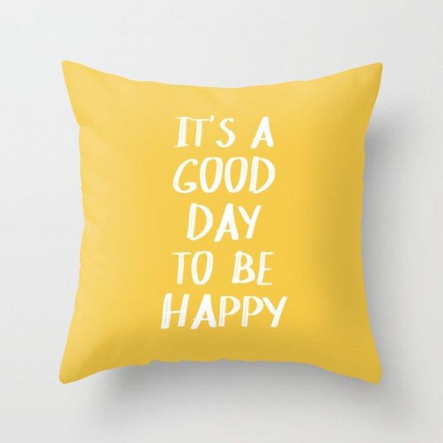 Summer Fashion Fresh Yellow Cute Pillows Case Geometry Yellow Pillow Case Cushion Cover Polyester Pillowcase Floral Cushion Case Modern Decorative Pillows For Bed Sofa Couch 45x45CM Stevvex