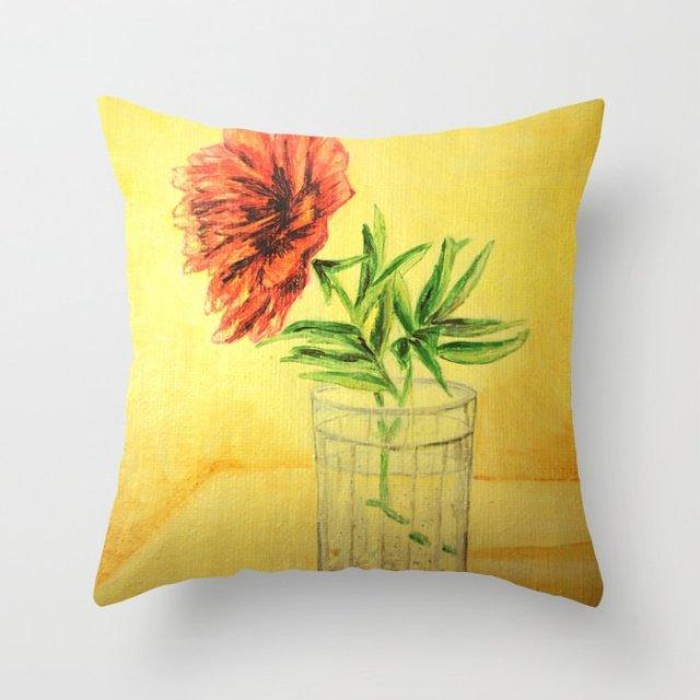 Summer Fashion Fresh Yellow Cute Pillows Case Geometry Yellow Pillow Case Cushion Cover Polyester Pillowcase Floral Cushion Case Modern Decorative Pillows For Bed Sofa Couch 45x45CM Stevvex