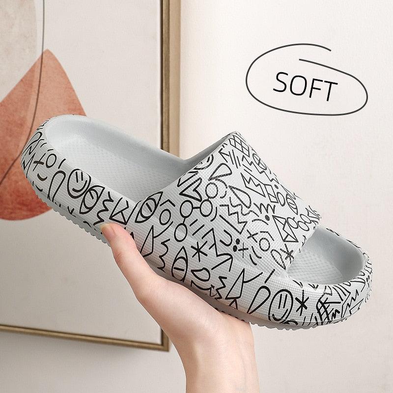 Summer Fashion Indoor Bathroom Slippers Thick Heel Indoor Slides Woman House Couples Shoes Slide Slippers For Women Anti Slip Quick Drying Sandals For Indoor And Outdoor Stevvex