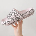 Summer Fashion Indoor Bathroom Slippers Thick Heel Indoor Slides Woman House Couples Shoes Slide Slippers For Women Anti Slip Quick Drying Sandals For Indoor And Outdoor Stevvex