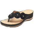 Summer Flat Sandal For Women Multicolor Handmade Retro Flowers Flip-Flops Women Slippers Cute Flat Summer Flats Sandals Women Strappy Flat Open Toe Sandals Stevvex