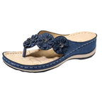 Summer Flat Sandal For Women Multicolor Handmade Retro Flowers Flip-Flops Women Slippers Cute Flat Summer Flats Sandals Women Strappy Flat Open Toe Sandals Stevvex