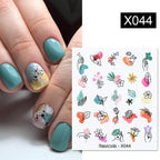 Summer Fruit Water Decals Kiwi Banana Strawberry Flower Alphabet Leaves Nail Art Stickers Wraps Slider Decorations 3D Fruit Nail Art Slices, Summer Fruit Slime Nail Supplies Nail Art Decorations Fruit Flakes Nail Accessories Stevvex