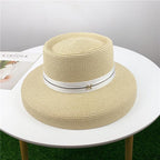 Summer Hat New Female Sun Hat Folding Beach Hat New Women's Ladies Wide Large Brim Floppy Folding Summer Beach Sun Hat Straw Cap Big Brim Elegant White Travel Sun Hat 55-58CM Stevvex