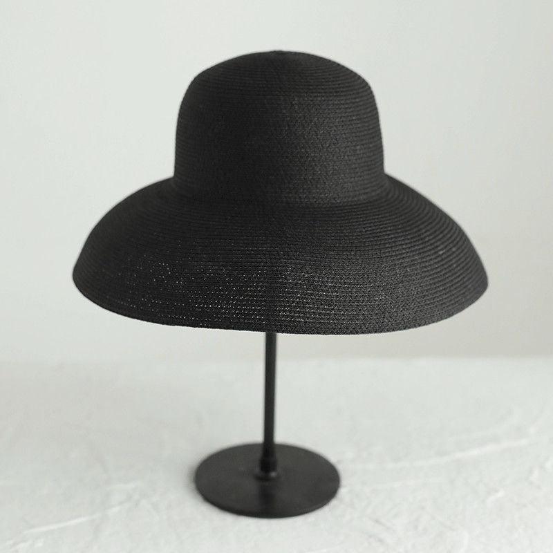 Summer Hat New Female Sun Hat Folding Beach Hat New Women's Ladies Wide Large Brim Floppy Folding Summer Beach Sun Hat Straw Cap Big Brim Elegant White Travel Sun Hat 55-58CM Stevvex