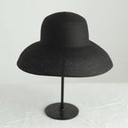 Summer Hat New Female Sun Hat Folding Beach Hat New Women's Ladies Wide Large Brim Floppy Folding Summer Beach Sun Hat Straw Cap Big Brim Elegant White Travel Sun Hat 55-58CM Stevvex