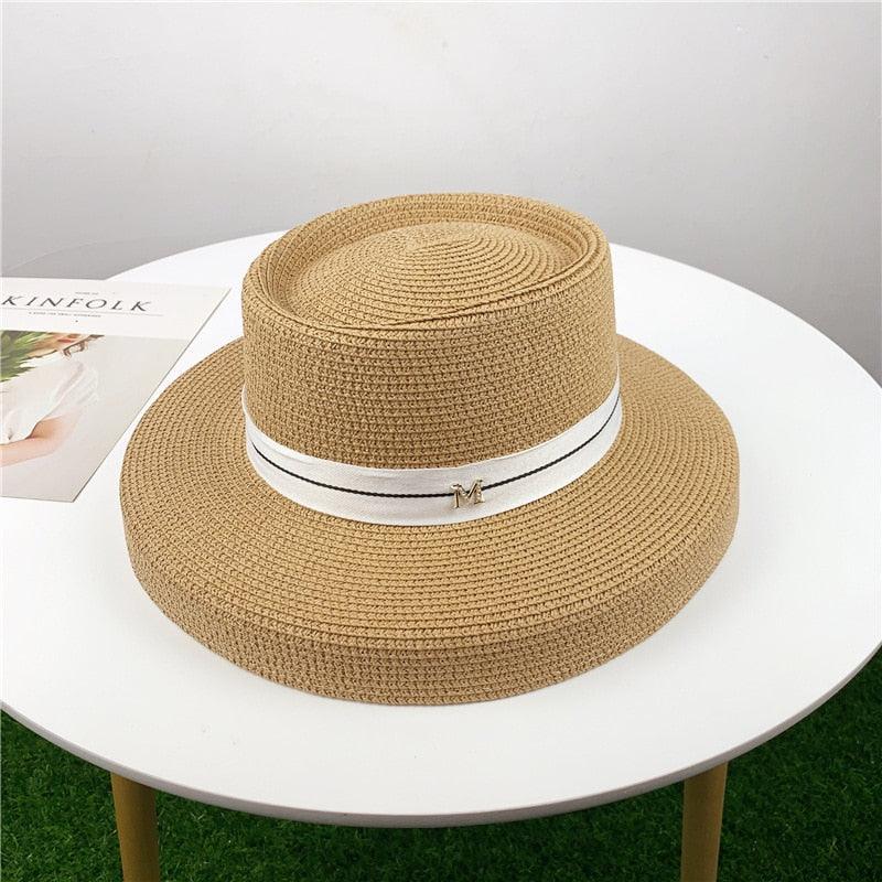 Summer Hat New Female Sun Hat Folding Beach Hat New Women's Ladies Wide Large Brim Floppy Folding Summer Beach Sun Hat Straw Cap Big Brim Elegant White Travel Sun Hat 55-58CM Stevvex