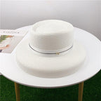 Summer Hat New Female Sun Hat Folding Beach Hat New Women's Ladies Wide Large Brim Floppy Folding Summer Beach Sun Hat Straw Cap Big Brim Elegant White Travel Sun Hat 55-58CM Stevvex