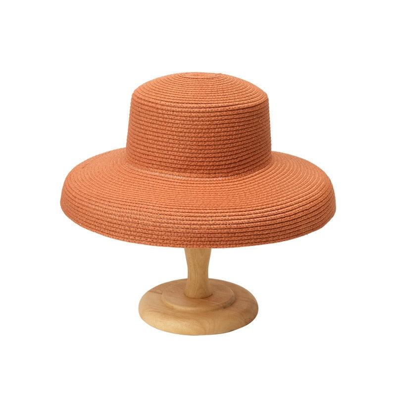 Summer Hat New Female Sun Hat Folding Beach Hat New Women's Ladies Wide Large Brim Floppy Folding Summer Beach Sun Hat Straw Cap Big Brim Elegant White Travel Sun Hat 55-58CM Stevvex