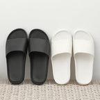 Summer Home Mens Slippers Simple Black White Shoes Non-Slip Bathroom Slides Flip Flops Indoor Women Slippers Soft Slides Slippers For Men Cloud Cushioned Slides Thick Non-Slip Pool Gym House Slipper Stevvex