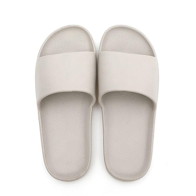 Summer Home Mens Slippers Simple Black White Shoes Non-Slip Bathroom Slides Flip Flops Indoor Women Slippers Soft Slides Slippers For Men Cloud Cushioned Slides Thick Non-Slip Pool Gym House Slipper Stevvex