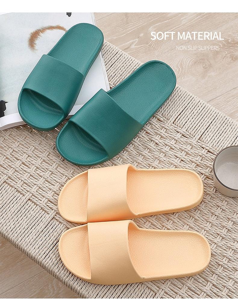Summer Home Mens Slippers Simple Black White Shoes Non-Slip Bathroom Slides Flip Flops Indoor Women Slippers Soft Slides Slippers For Men Cloud Cushioned Slides Thick Non-Slip Pool Gym House Slipper Stevvex