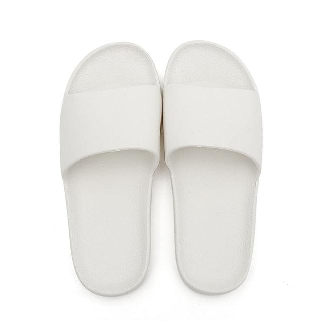 Summer Home Mens Slippers Simple Black White Shoes Non-Slip Bathroom Slides Flip Flops Indoor Women Slippers Soft Slides Slippers For Men Cloud Cushioned Slides Thick Non-Slip Pool Gym House Slipper Stevvex
