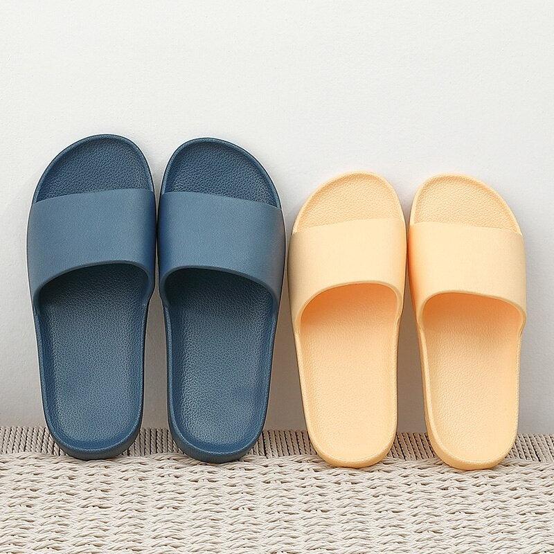Summer Home Mens Slippers Simple Black White Shoes Non-Slip Bathroom Slides Flip Flops Indoor Women Slippers Soft Slides Slippers For Men Cloud Cushioned Slides Thick Non-Slip Pool Gym House Slipper Stevvex