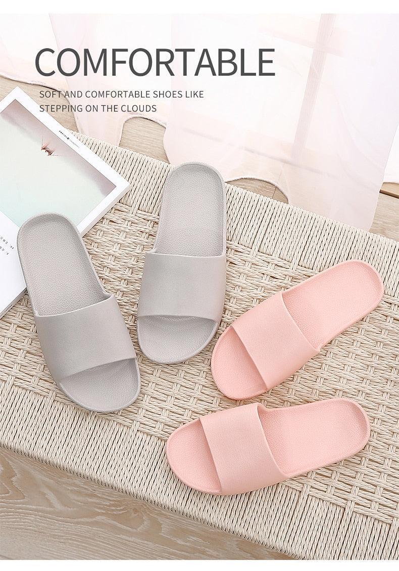 Summer Home Mens Slippers Simple Black White Shoes Non-Slip Bathroom Slides Flip Flops Indoor Women Slippers Soft Slides Slippers For Men Cloud Cushioned Slides Thick Non-Slip Pool Gym House Slipper Stevvex