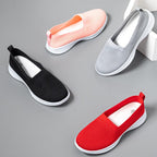 Summer Knitting Sock Women's Sneakers Slip On Shoes Lightweight Flat Women's Sports Breathable Mesh Platform Fashion Casual Slip On Easy Walking Espadrilles Stevvex