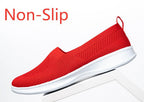 Summer Knitting Sock Women's Sneakers Slip On Shoes Lightweight Flat Women's Sports Breathable Mesh Platform Fashion Casual Slip On Easy Walking Espadrilles Stevvex