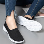 Summer Knitting Sock Women's Sneakers Slip On Shoes Lightweight Flat Women's Sports Breathable Mesh Platform Fashion Casual Slip On Easy Walking Espadrilles Stevvex