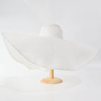 Summer Large Wide Brim Foldable Sun Hats For Women Foldable Sun Hat Wide Brim Summer Straw Floppy Beach Hat Oversized Sun Hat Modern Travel Straw Hat Fashionable Lady UV Protection Beach Hat 54-57cm