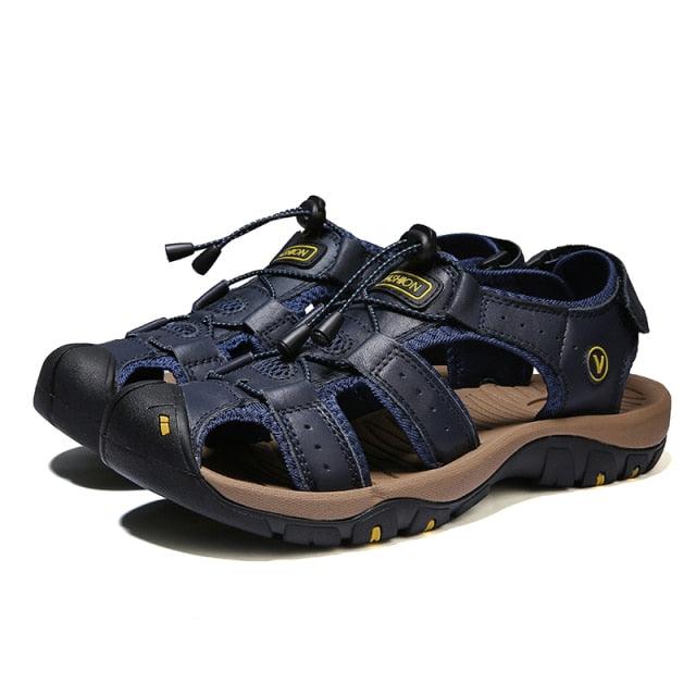Summer Men's Breathable Sandals Beach Casual Shoes Thick Sole Closed Toe Aqua Shoes Hiking Fishing Summer Closed Toe Walking Sandal For Athletic Outdoor Lightweight Beach Breathable Waterproof Sandals Stevvex
