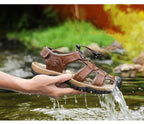 Summer Men's Breathable Sandals Beach Casual Shoes Thick Sole Closed Toe Aqua Shoes Hiking Fishing Summer Closed Toe Walking Sandal For Athletic Outdoor Lightweight Beach Breathable Waterproof Sandals Stevvex