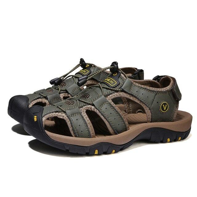 Summer Men's Breathable Sandals Beach Casual Shoes Thick Sole Closed Toe Aqua Shoes Hiking Fishing Summer Closed Toe Walking Sandal For Athletic Outdoor Lightweight Beach Breathable Waterproof Sandals Stevvex