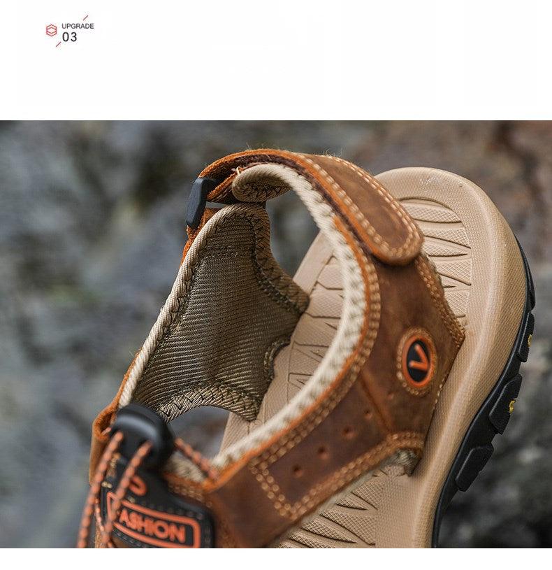 Summer Men's Breathable Sandals Beach Casual Shoes Thick Sole Closed Toe Aqua Shoes Hiking Fishing Summer Closed Toe Walking Sandal For Athletic Outdoor Lightweight Beach Breathable Waterproof Sandals Stevvex