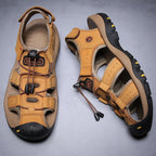 Summer Men's Breathable Sandals Beach Casual Shoes Thick Sole Closed Toe Aqua Shoes Hiking Fishing Summer Closed Toe Walking Sandal For Athletic Outdoor Lightweight Beach Breathable Waterproof Sandals Stevvex