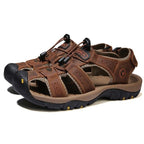 Summer Men's Breathable Sandals Beach Casual Shoes Thick Sole Closed Toe Aqua Shoes Hiking Fishing Summer Closed Toe Walking Sandal For Athletic Outdoor Lightweight Beach Breathable Waterproof Sandals Stevvex