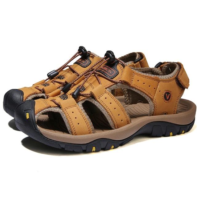 Summer Men's Breathable Sandals Beach Casual Shoes Thick Sole Closed Toe Aqua Shoes Hiking Fishing Summer Closed Toe Walking Sandal For Athletic Outdoor Lightweight Beach Breathable Waterproof Sandals Stevvex