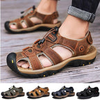 Summer Men's Breathable Sandals Beach Casual Shoes Thick Sole Closed Toe Aqua Shoes Hiking Fishing Summer Closed Toe Walking Sandal For Athletic Outdoor Lightweight Beach Breathable Waterproof Sandals Stevvex
