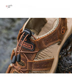 Summer Men's Breathable Sandals Beach Casual Shoes Thick Sole Closed Toe Aqua Shoes Hiking Fishing Summer Closed Toe Walking Sandal For Athletic Outdoor Lightweight Beach Breathable Waterproof Sandals Stevvex