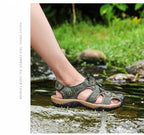 Summer Men's Breathable Sandals Beach Casual Shoes Thick Sole Closed Toe Aqua Shoes Hiking Fishing Summer Closed Toe Walking Sandal For Athletic Outdoor Lightweight Beach Breathable Waterproof Sandals Stevvex