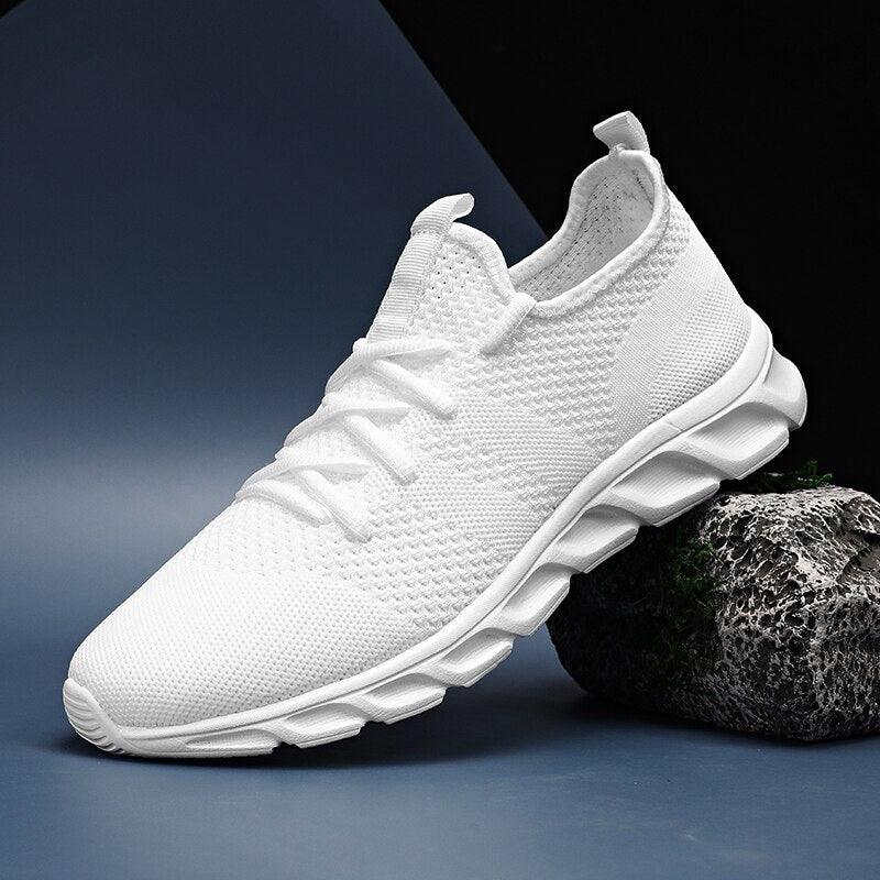 Summer Men's Casual Light Sneaker Outdoor Breathable Mesh Fashion Sports White Popular Style Running Casual Sneakers Couple Walk Sport Running Athletic Non Slip Fashion Sneakers Stevvex