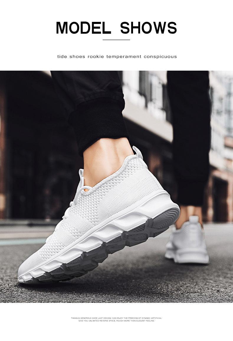 Summer Men's Casual Light Sneaker Outdoor Breathable Mesh Fashion Sports White Popular Style Running Casual Sneakers Couple Walk Sport Running Athletic Non Slip Fashion Sneakers Stevvex