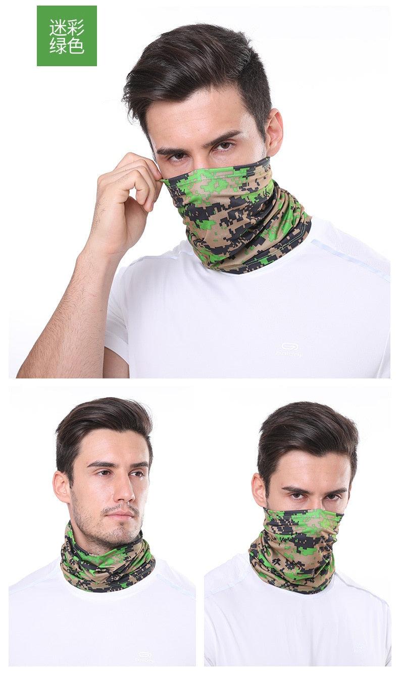 Summer Men Women Camouflage Bandana Half Face Mask Neck Gaiter Cover Face Scarf  Cycling Hunting Fishing Balaclava Scarf Unisex Men Women Bandanas Polyester Breathable Windproof Anti UV Neck Cover Camping Hiking Climbing Face Mask Stevvex