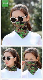 Summer Men Women Camouflage Bandana Half Face Mask Neck Gaiter Cover Face Scarf  Cycling Hunting Fishing Balaclava Scarf Unisex Men Women Bandanas Polyester Breathable Windproof Anti UV Neck Cover Camping Hiking Climbing Face Mask Stevvex