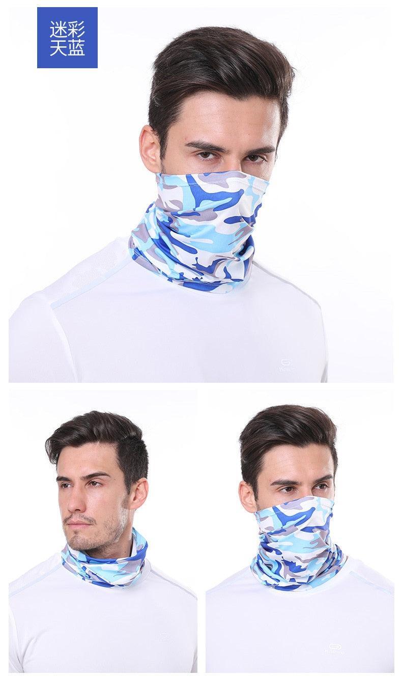 Summer Men Women Camouflage Bandana Half Face Mask Neck Gaiter Cover Face Scarf  Cycling Hunting Fishing Balaclava Scarf Unisex Men Women Bandanas Polyester Breathable Windproof Anti UV Neck Cover Camping Hiking Climbing Face Mask Stevvex