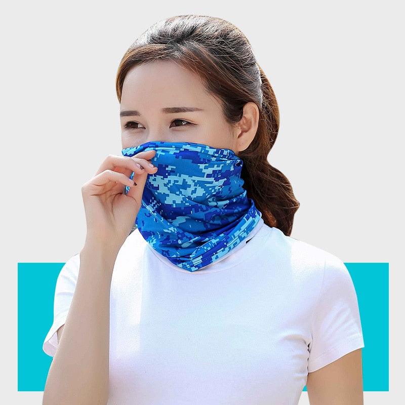 Summer Men Women Camouflage Bandana Half Face Mask Neck Gaiter Cover Face Scarf  Cycling Hunting Fishing Balaclava Scarf Unisex Men Women Bandanas Polyester Breathable Windproof Anti UV Neck Cover Camping Hiking Climbing Face Mask Stevvex