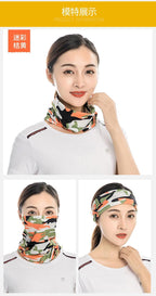 Summer Men Women Camouflage Bandana Half Face Mask Neck Gaiter Cover Face Scarf  Cycling Hunting Fishing Balaclava Scarf Unisex Men Women Bandanas Polyester Breathable Windproof Anti UV Neck Cover Camping Hiking Climbing Face Mask Stevvex