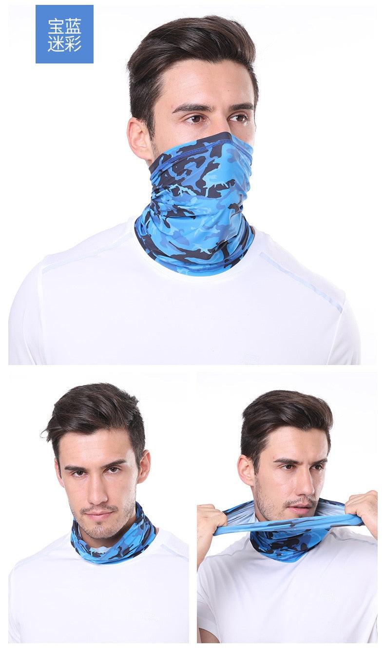 Summer Men Women Camouflage Bandana Half Face Mask Neck Gaiter Cover Face Scarf  Cycling Hunting Fishing Balaclava Scarf Unisex Men Women Bandanas Polyester Breathable Windproof Anti UV Neck Cover Camping Hiking Climbing Face Mask Stevvex