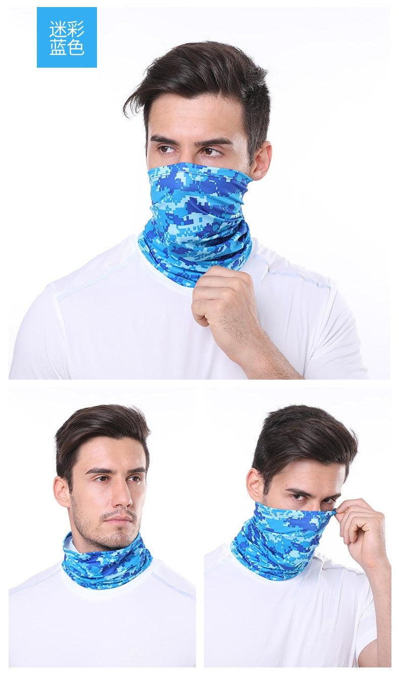 Summer Men Women Camouflage Bandana Half Face Mask Neck Gaiter Cover Face Scarf  Cycling Hunting Fishing Balaclava Scarf Unisex Men Women Bandanas Polyester Breathable Windproof Anti UV Neck Cover Camping Hiking Climbing Face Mask Stevvex