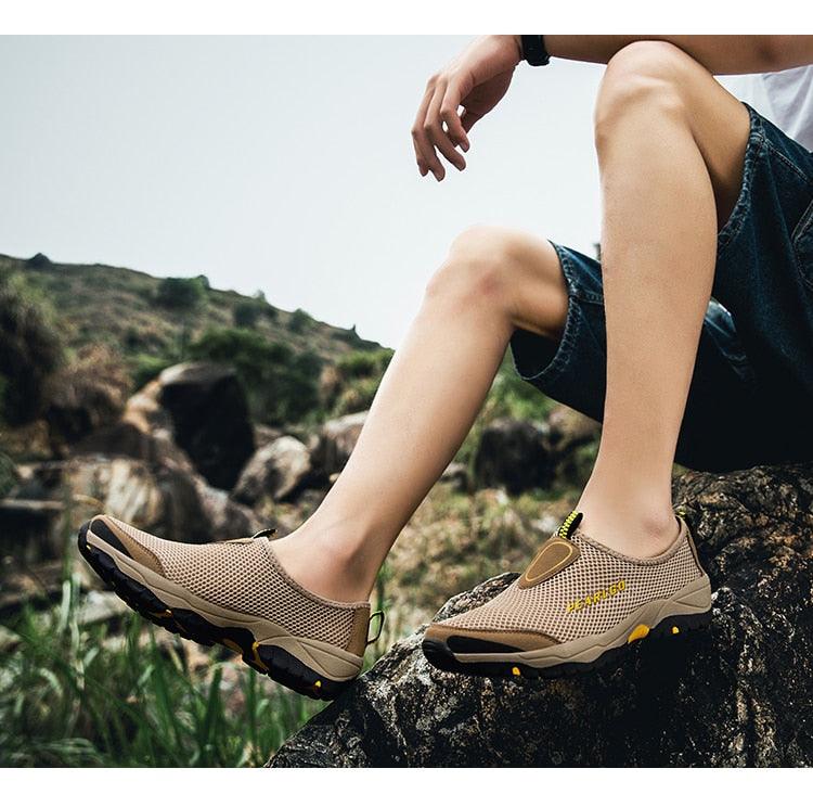 Summer Mesh Beach Men Shoes  Lightweight Breathable Walking Footwear New Slip-On Comfortable Outdoor Walking Footwear Non-Slip Running Climbing Shoes Sneakers Lightweight Breathable Walking Shoes Stevvex