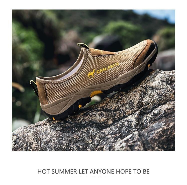 Summer Mesh Beach Men Shoes  Lightweight Breathable Walking Footwear New Slip-On Comfortable Outdoor Walking Footwear Non-Slip Running Climbing Shoes Sneakers Lightweight Breathable Walking Shoes Stevvex