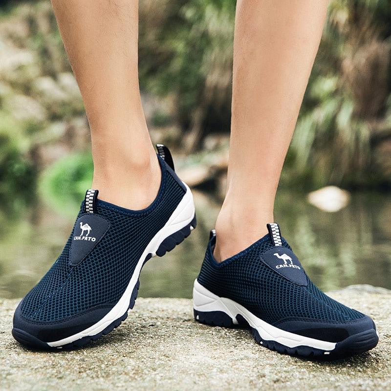 Summer Mesh Beach Men Shoes  Lightweight Breathable Walking Footwear New Slip-On Comfortable Outdoor Walking Footwear Non-Slip Running Climbing Shoes Sneakers Lightweight Breathable Walking Shoes Stevvex