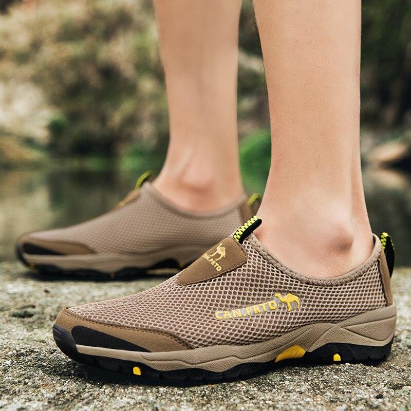 Summer Mesh Beach Men Shoes  Lightweight Breathable Walking Footwear New Slip-On Comfortable Outdoor Walking Footwear Non-Slip Running Climbing Shoes Sneakers Lightweight Breathable Walking Shoes Stevvex