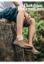 Summer Mesh Beach Men Shoes  Lightweight Breathable Walking Footwear New Slip-On Comfortable Outdoor Walking Footwear Non-Slip Running Climbing Shoes Sneakers Lightweight Breathable Walking Shoes Stevvex